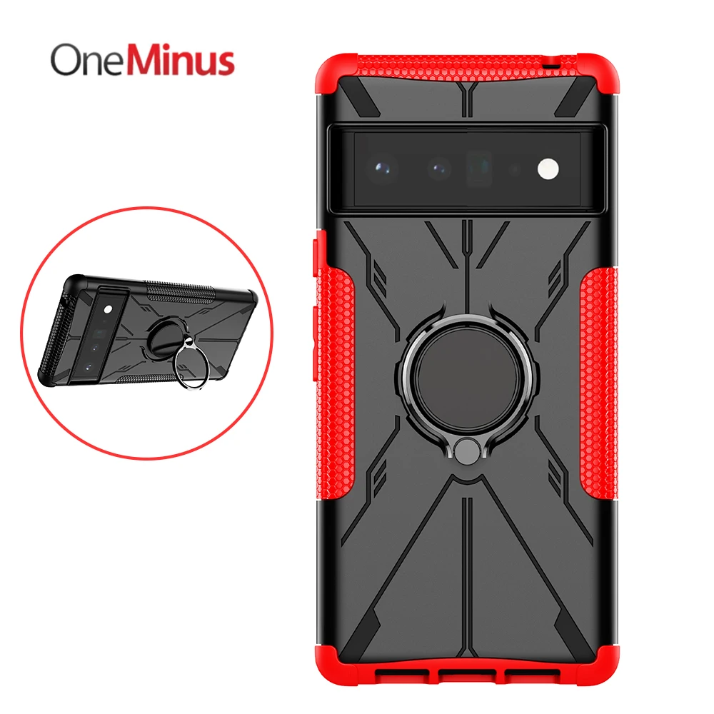 

Full Cover Armor For Google Pixel 6 Pro Case Magnetic Ring Kickstand Cases For Pixel 6 Funda Silicon Liner Bumper Hard Back Skin