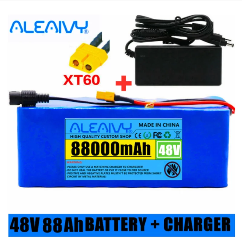 

48v 88Ah Lithium Ion Battery 88000mAh 1000w Lithium Ion Battery Pack for 54.6v E-bike Electric Bicycle Scooter with BMS +Charger