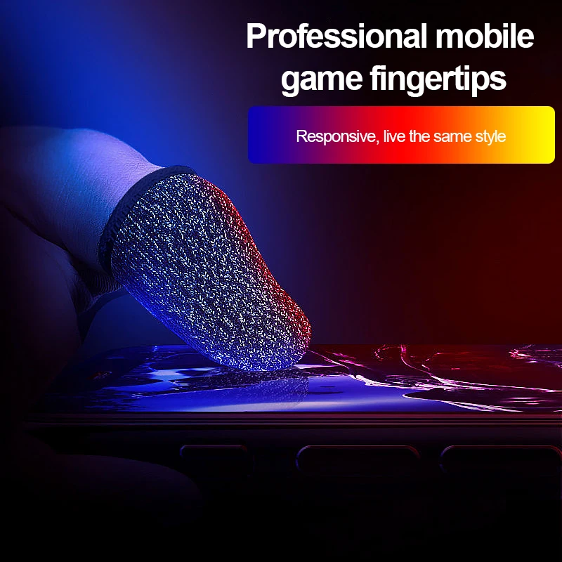

1pair Gaming Finger Sleeve Sweat-proof Professional Touch Screen Thumbs Finger Sleeve For Pubg Mobile Phone Game Gaming Gloves
