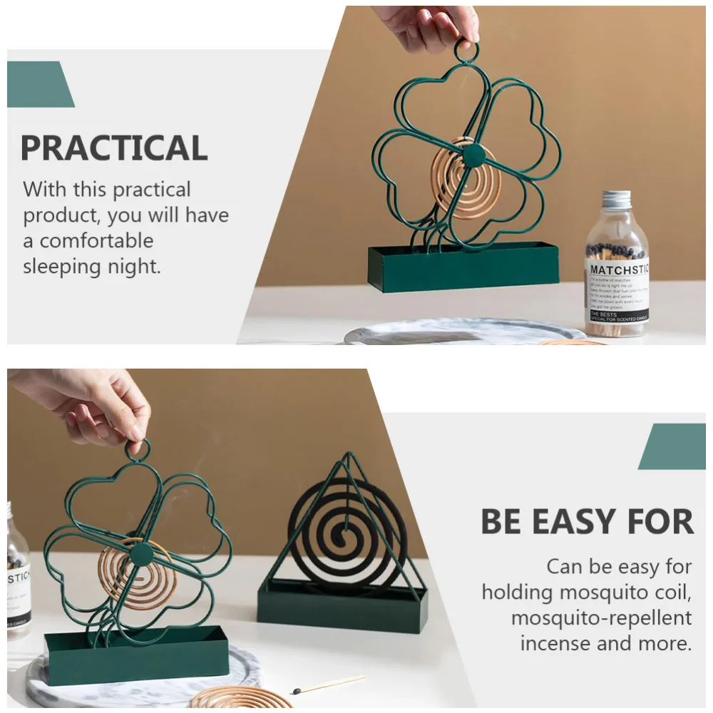 

1Pc Household Mosquito Coil Shelf Iron Art Mosquito Incense Rack Decor (Green)