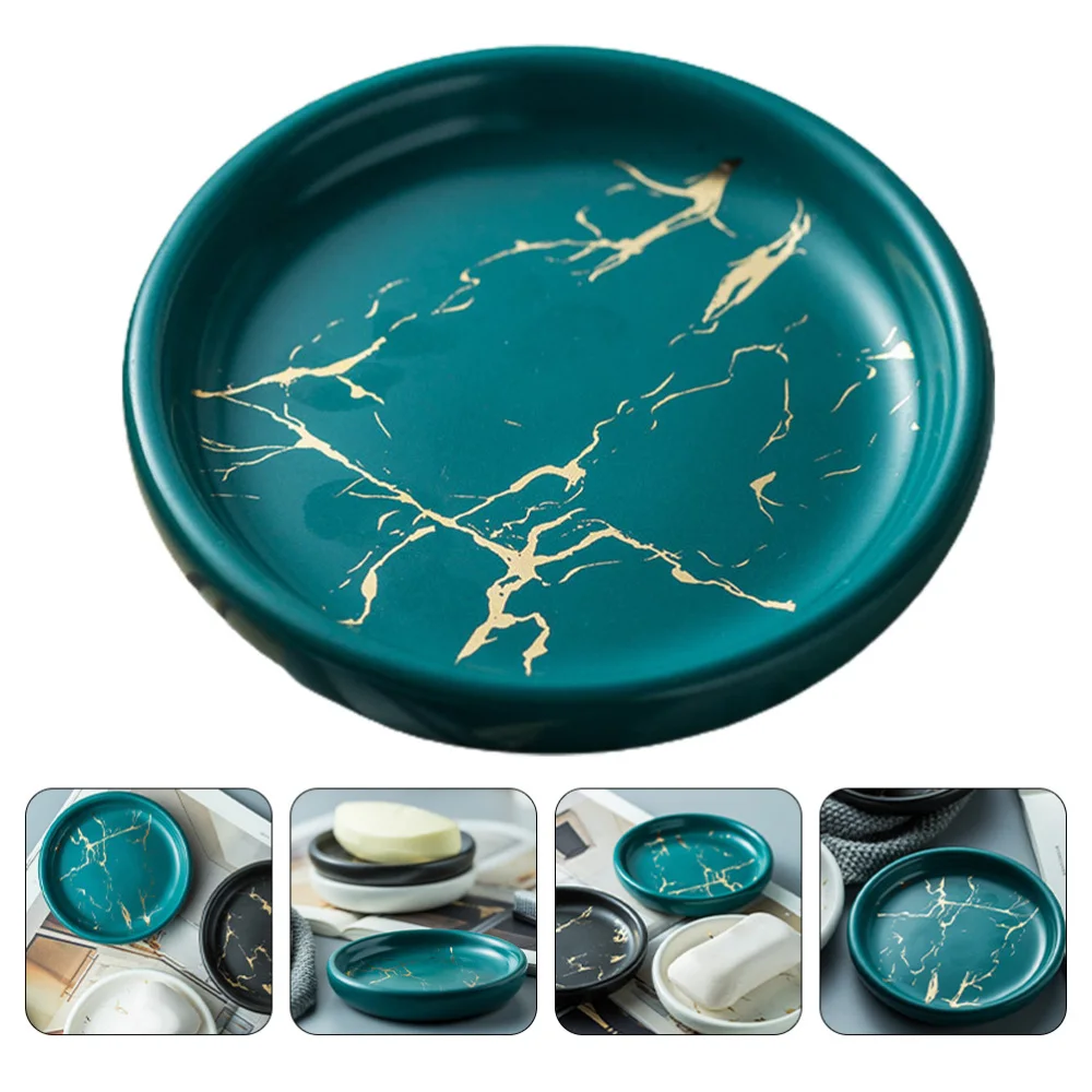 

1Pc Nordic Style Marble Texture Soap Dish Bathroom Storage Accessory Plate