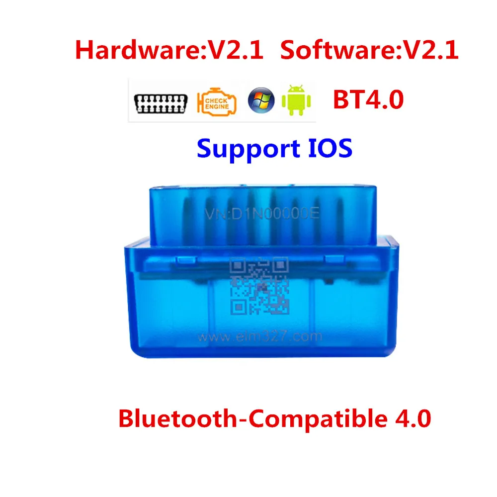 Автомобильный диагностический сканер OBD2 ELM327 V2.1 OBD 2 супер Bluetooth 4 0 считыватель