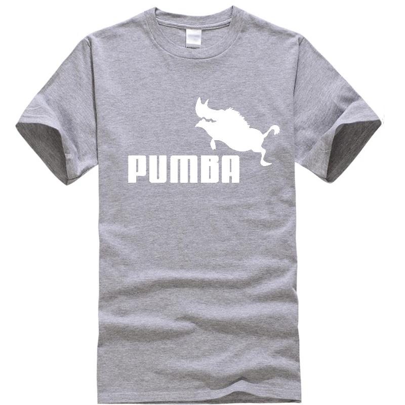 Новинка года, брендовые футболки homme Pumba, Мужская футболка с короткими рукавами, хлопок, летняя повседневная футболка для мальчиков, модная футболка - Цвет: Gray
