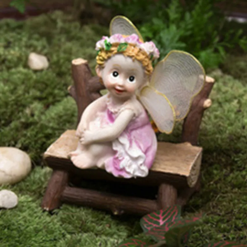 Милый сказочными цветами ангелы орнамент миниатюры Смола бонсай Террариум