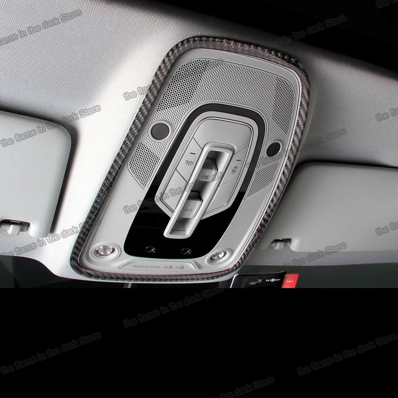 

Lsrtw2017 carbon car roof reading light frame trims chrome for audi a45 b9 2016 2017 2018 2019 2020 2021 a5 s4 s5 accessories