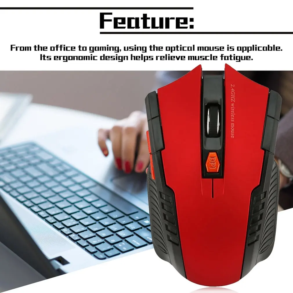 

WH109 Portable 2.4GHz Wireless Optical Mouse With USB Receiver Designed for Home Office Game Playing Use Plug and Play