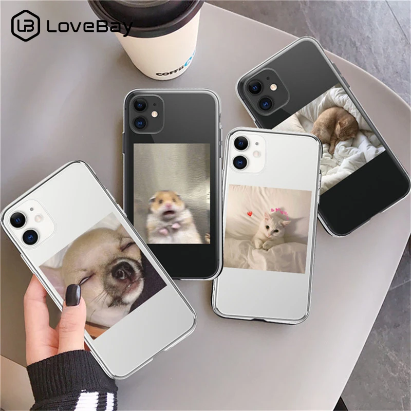 Чехол для телефона с милыми животными кошкой собакой iPhone 11 12 Pro Mini Max X XR XS 7 8 Plus SE 2020