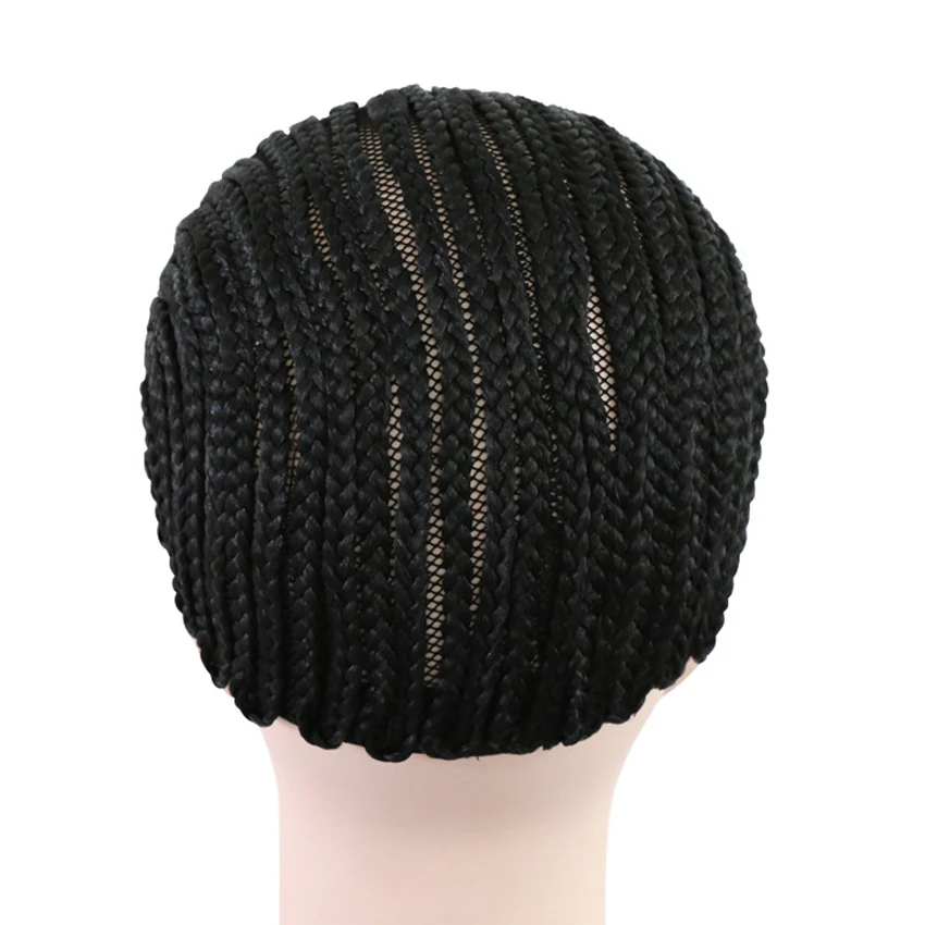 Парик черного цвета на всю голову 3 размера Плетеный парик высокое качество
