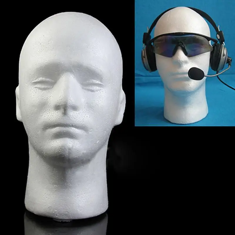 Male Mannequin Styrofoam Foam Professional Manikin Head Model Wig Glasses Hat Display Stand Handmade Artificial Men' Head Moulds