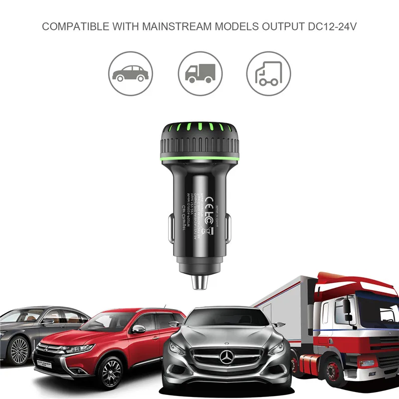 Tkey USB Автомобильное зарядное устройство quick charge 3 0 для мобильного телефона