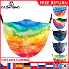 Женские маски с радужным принтом NADANBAO, модные маски для взрослых с рисунком звездного неба, моющаяся Тканевая маска, многоразовая Повседневная маска для лица