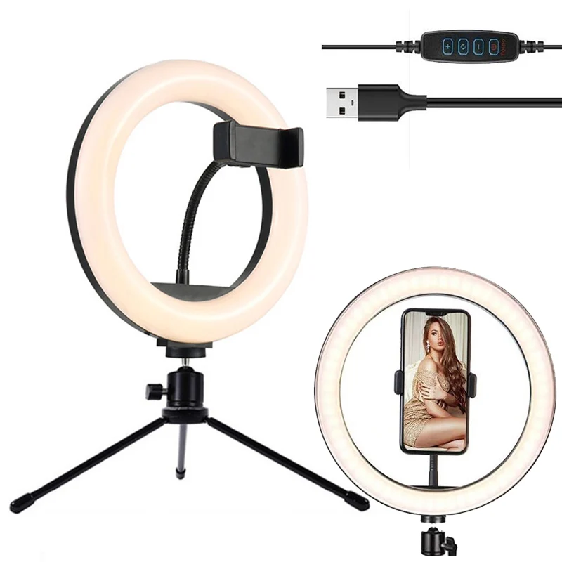 

8 inch ring light with tripod LED Ring Light Selfie Ring Light with Stand for Youtube tik tok Live lighting photography