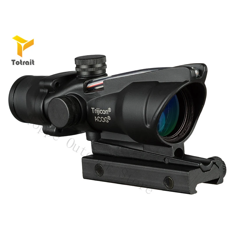 Голографический топорч ACOG 4X32 прицел с раковиной из натурального волокна и