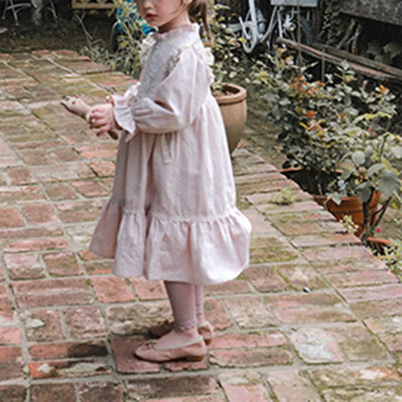 Новое милое платье для девочек на весну и осень детское принцессы маленьких