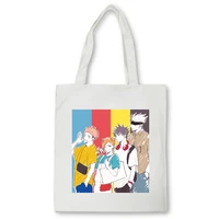 jujutsu kaisen shopping bag harajuku unisex shoulder handbag shopper shoulder bags canvas bag women anime tote bag bolsas