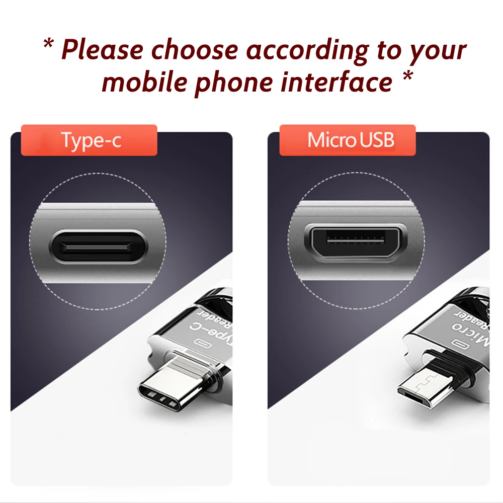 Micro Usb OTG TF кардридер USB Type C адаптер поддержка 512 Гб карта памяти для смартфона
