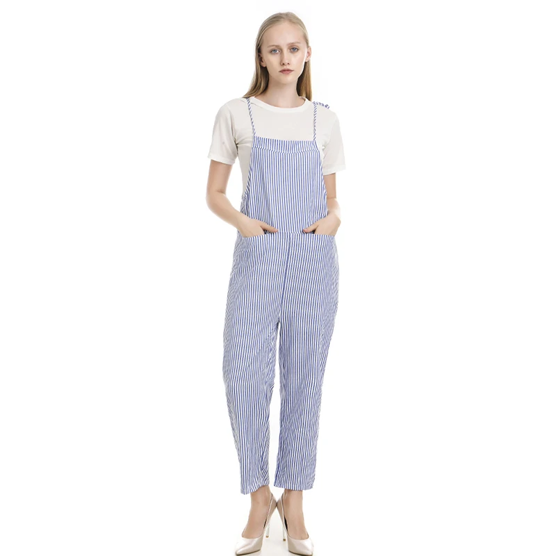 Fashion Women Jumpsuits Lady Striped With Straps Casual Loose Trousers Jumpsuit Femme | Женская одежда
