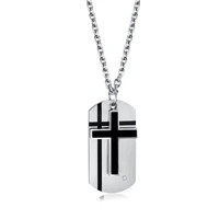 megin d hot sale punk simple cross titanium steel necklaces for men women couple family friend fashion design gift jewelry