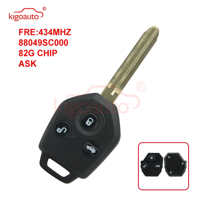 Kigoauto 88049SC000 Blank дистанционный ключ брелок от машины 3 Button 433MHz G Chip для Subaru Forester Impreza