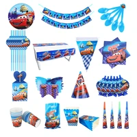 disney cars birthday party decorations kids favor lightning mcqueen paper cups plates baby shower disposable tableware supplies