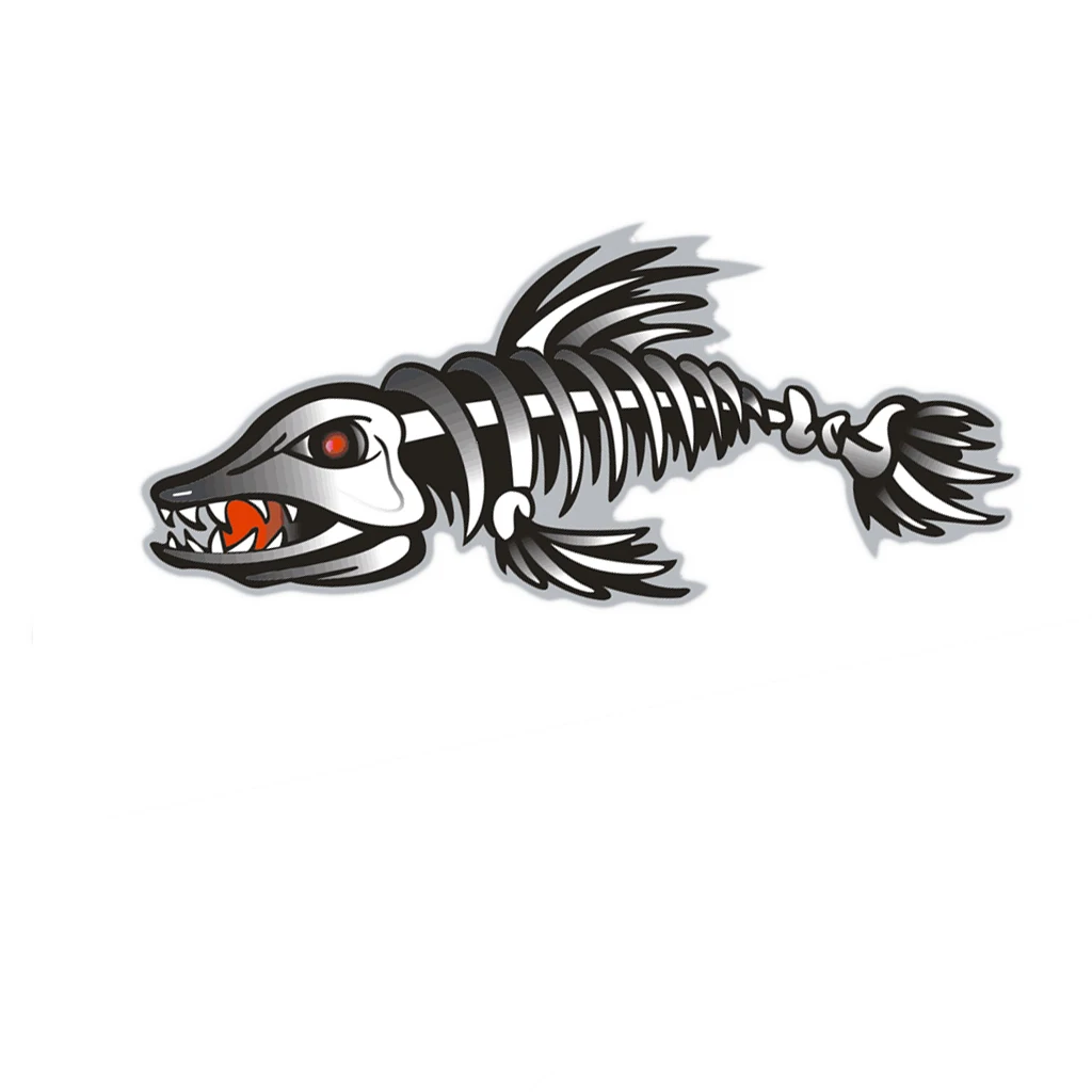 

2 Pieces Replacement Kayak Decal Skeleton Fish Bone Car Boat Canoe Wall Cool Sticker