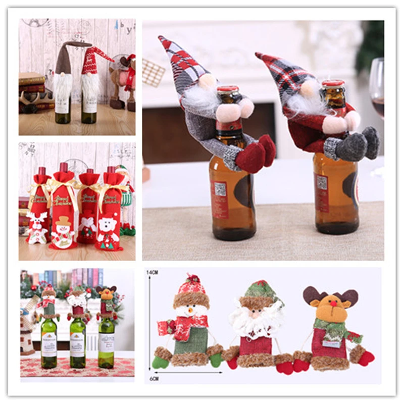 2020 Рождественская крышка для бутылки с красным вином сумки рождественских