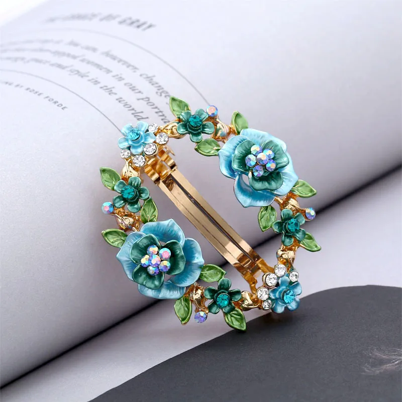 Заколка для волос с эмалью стразы ювелирные изделия женщин|hair jewelry|flower hair jewelryhair