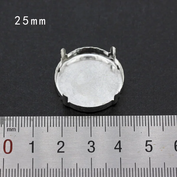 25mm round 30p пустая основа установка пришивные стразы граненые хрустальные драгоценности Посеребренные пустые коготь для камня аксессуары для одежды ссылка 1 - Цвет: 25mm round