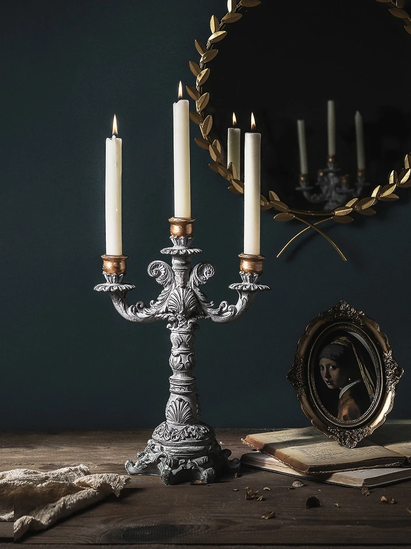 Американский Ретро Подсвечники Смола Подсвечник креативный винтажный барный