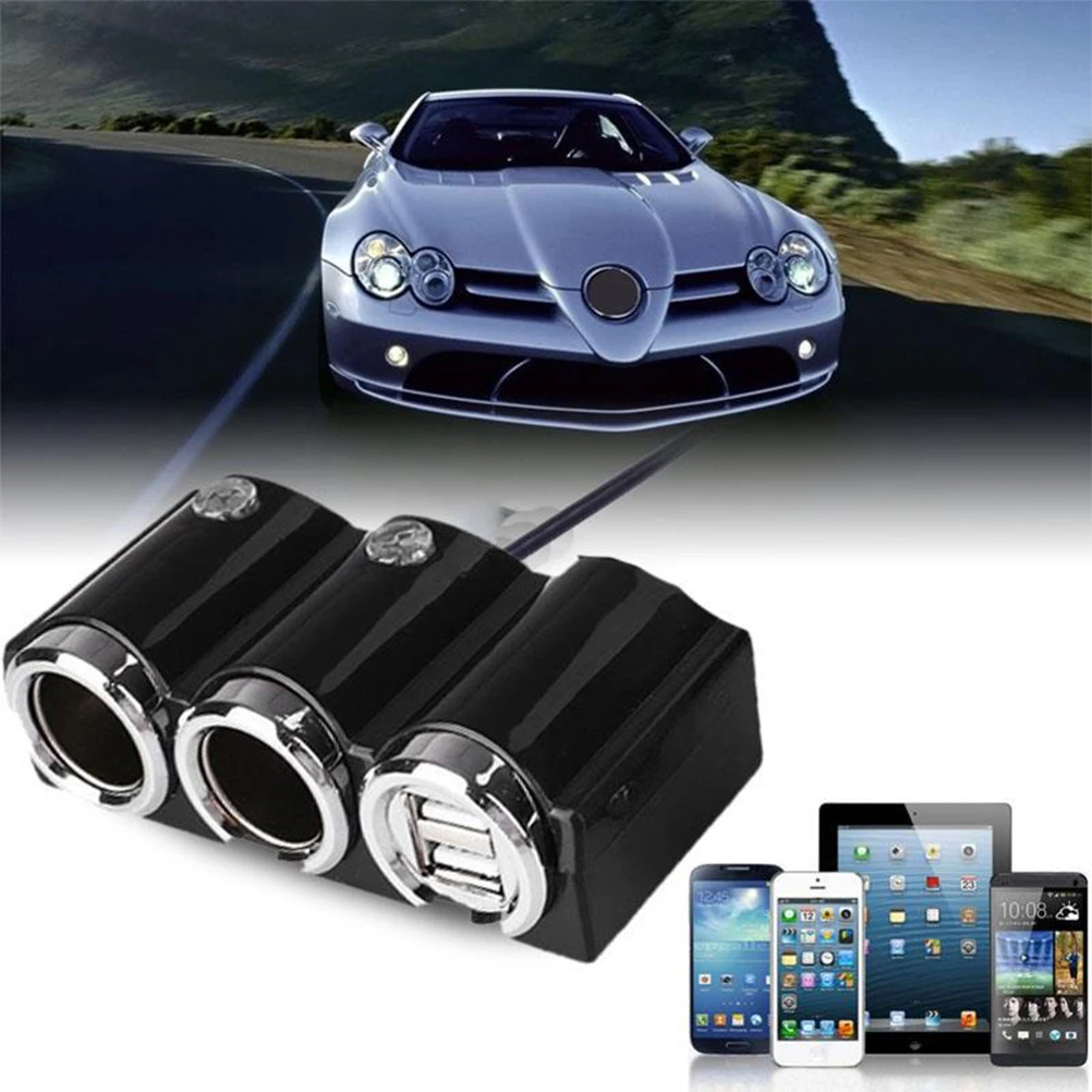 Автомобильный Разветвитель от 1 до 2 портов прикуривателя автомобильное зарядное