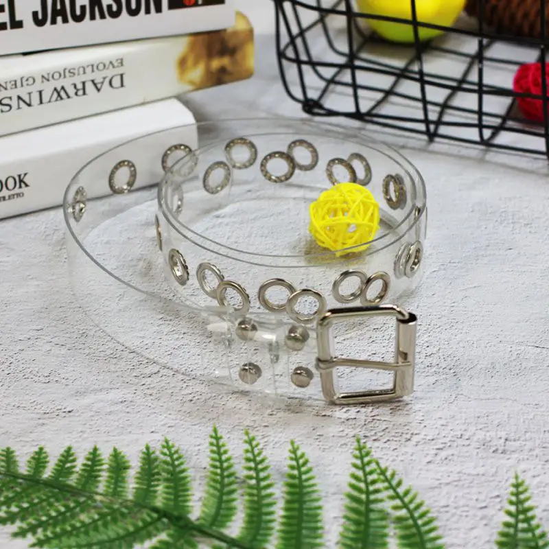 

Transparent Jeans Belt Wild Resin Porous Pin Buckle Women's Belt Fashion