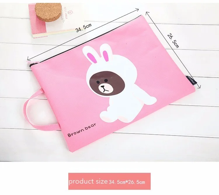 1 шт. kawaii bear папка для документов сумка большая емкость A4 Оксфорд для хранения бумаги канцелярские принадлежности padfolio