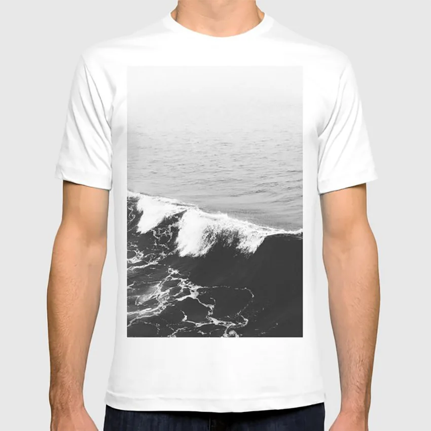 Океан волны футболка графический дизайн рисования абстрактные картины пейзаж из