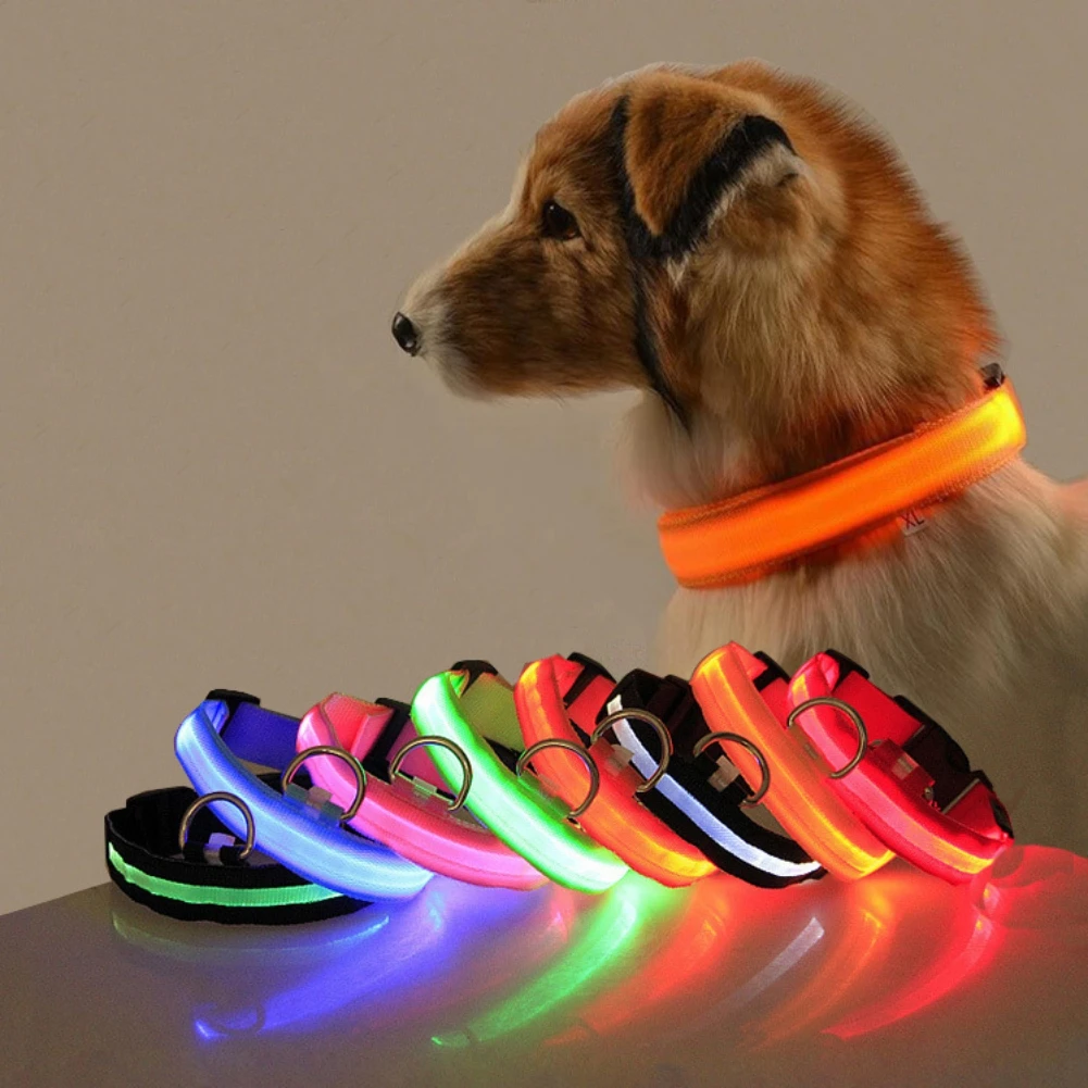 

Светодиодный ошейник для собак с USB-зарядкой, уличный ошейник с защитой от потери, светящиеся ошейники для щенков и собак, светодиодное ожер...