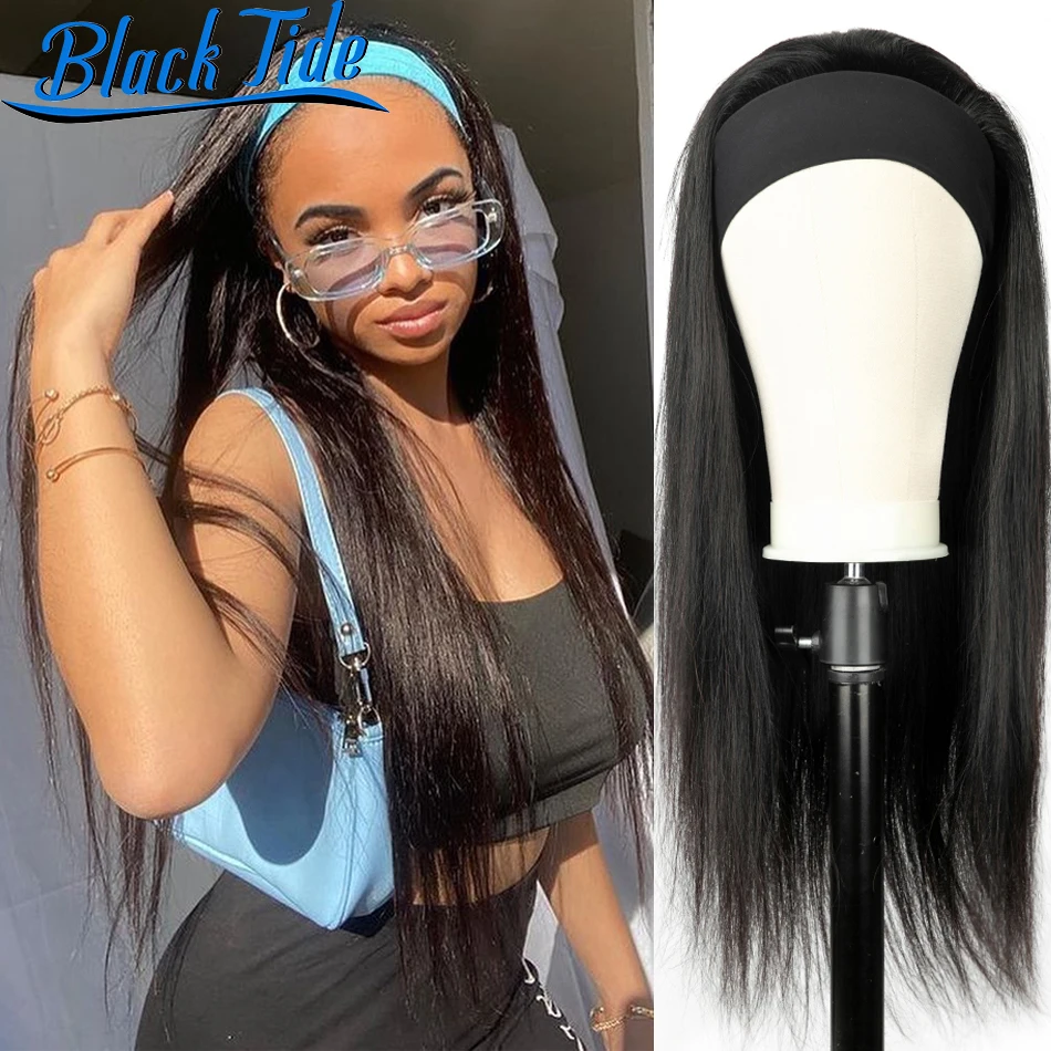 

Straight Headband Wig Human Hair Peruvian Head Band Wig 150% Headband Wigs Remy Head Band Wigs Human Hair Headbands For Women