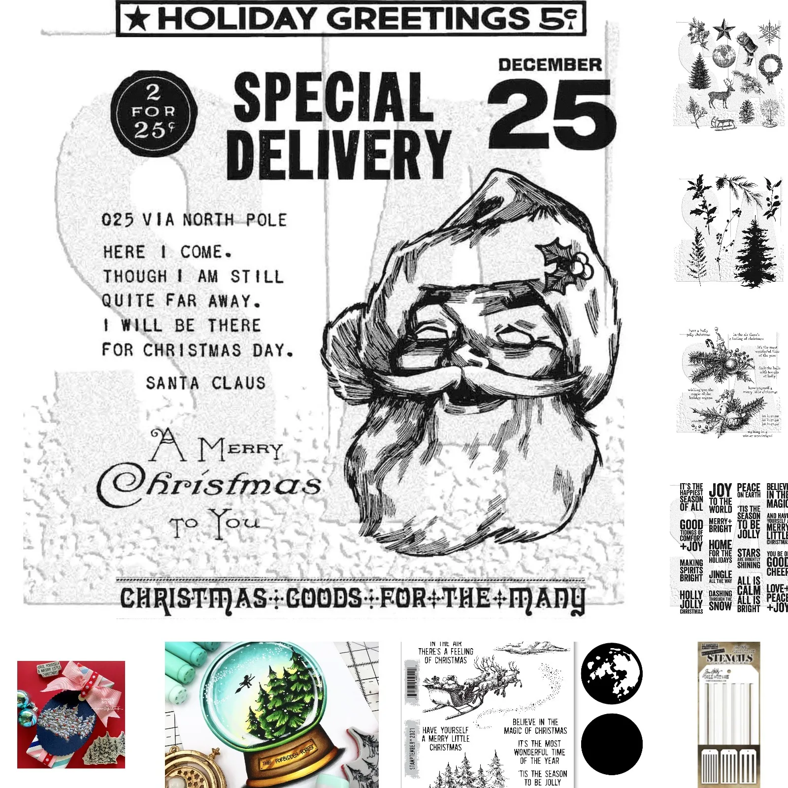 

3D Christmas Brand Christmas Tree Santa Claus Metal Cutting Dies Stamps Stencil for 2021 Scrapbook Diary Decoration Embossing