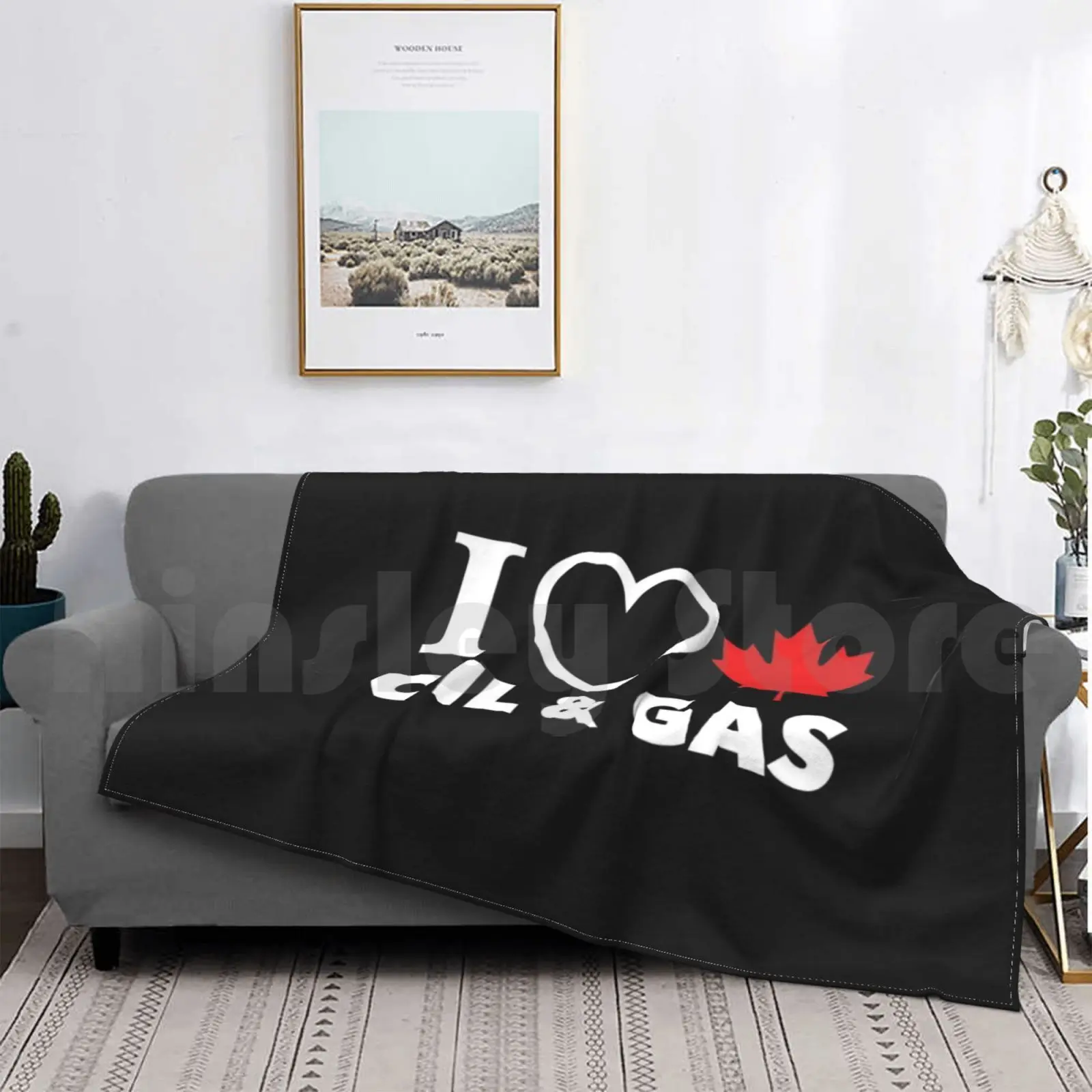 

Одеяло I Love канадская нефть и газ красное сердце и кленовый лист Альберта трубопроводы черный фон
