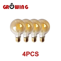 4pcslot chrismas hot size filament bulb g80 e27 6w 2700k bombillas 220v 240v chrismas decor vintage lamp home decoration