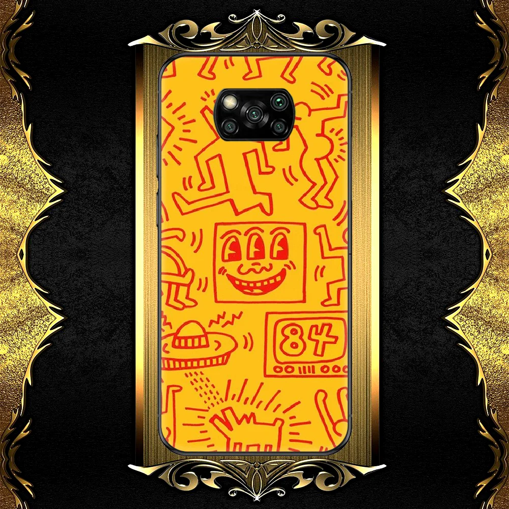 

Keiths Haring Art Style Graffiti Phone Case For Xiaomi Mi Note 10 A3 9 MAX 3 A2 8 9 10 11 Lite Pro Ultra black Etui Luxury Cover