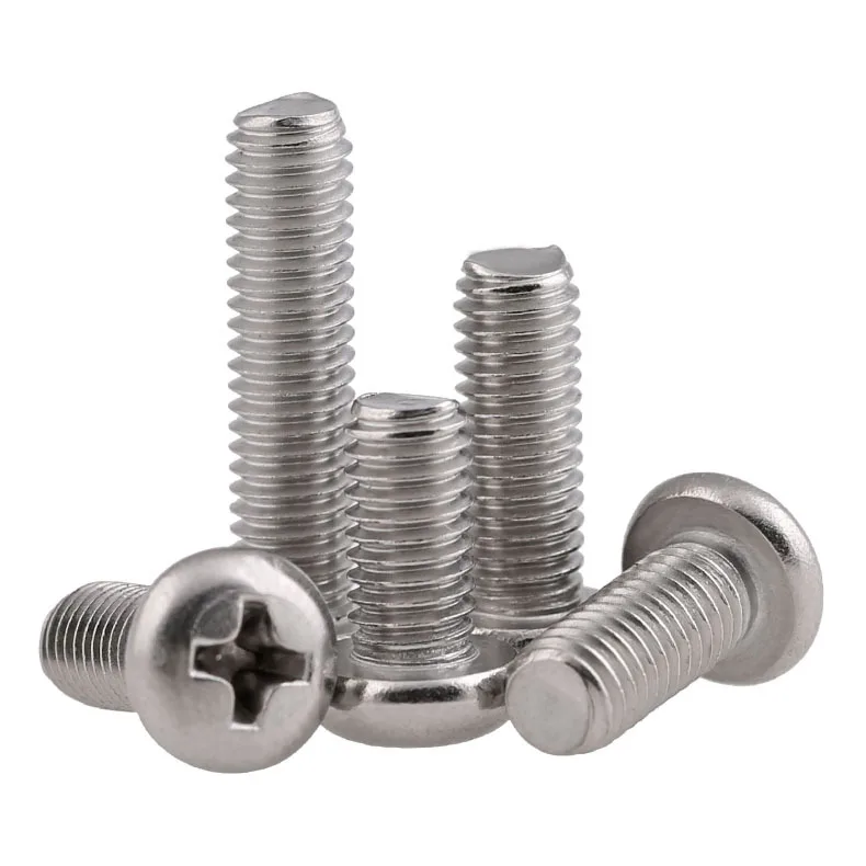 

Cross Round Head Machine Screws 304 Stainless Steel Philips Pan Head Bolt PM GB818 M4 M5 M6 M8 M10 10PCS