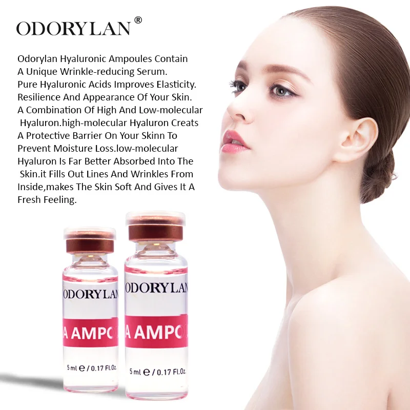 

20pc/10 5ml Cross-linked HA Hyaluronic Acid Pure Micro Molecular Mesotherapy Collagen Hyaluronic Acid Whitening BB Cream Serum