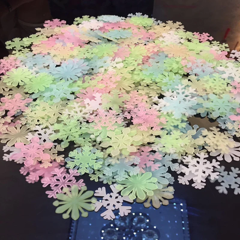 50 шт. 3D большая Снежинка для хранения энергии ФЛУОРЕСЦЕНТНОЕ свечение в темноте