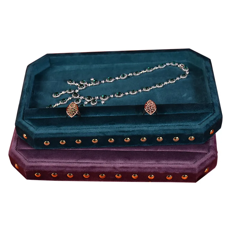 Creative Willow Flannel Jewelry Display Ring Earring Storage Tray See Pallet