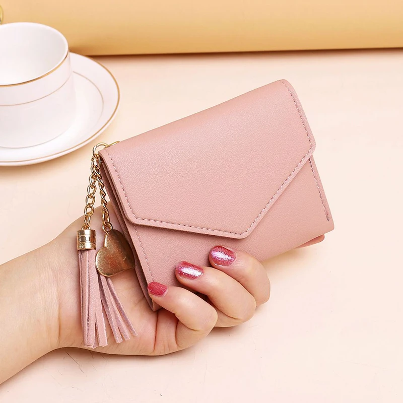 

Женские кошельки, короткие кошельки с бахромой, женский клатч для монет, симпатичный женский кошелек, клатч с отделениями для удостоверения...