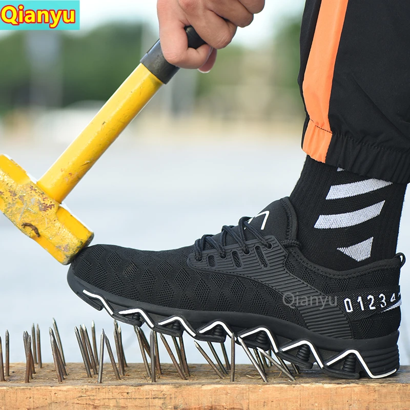 

2021 new safety boots men's steel-toed shoes safety shoes anti-piercing work shoes sports shoes breathable protective shoes