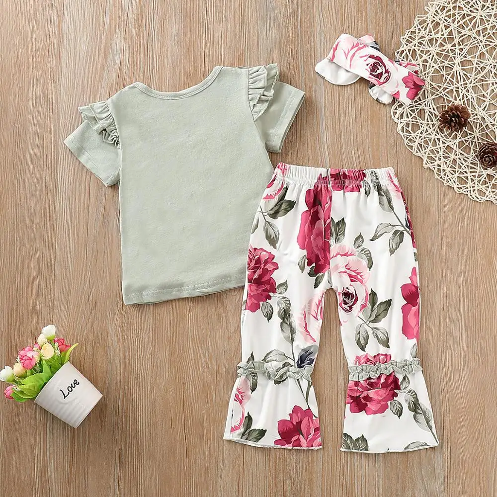 Детский комплект одежды для маленьких девочек топы с длинными рукавами