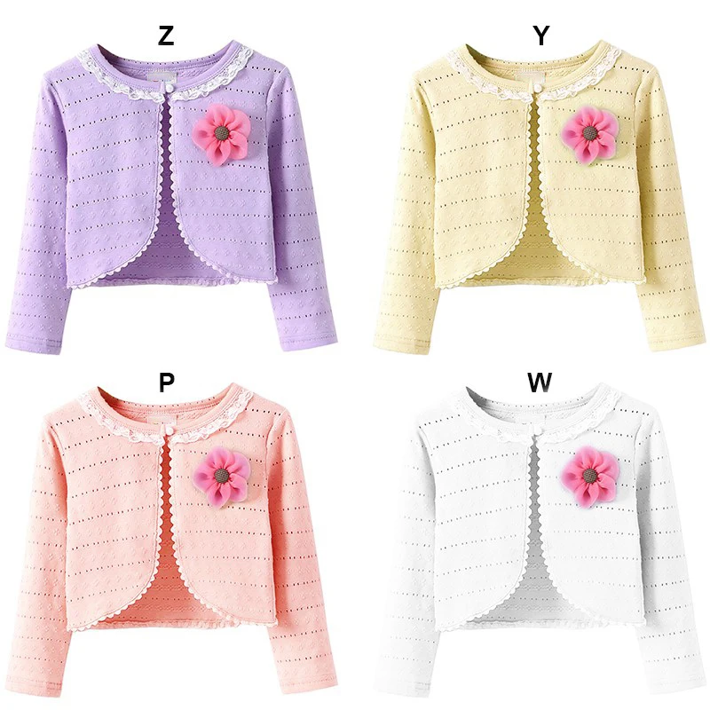 Children's Clothes Autumn Coat for Baby Girl Solid Color Casual Concise Sweet Cute Flower Decor Jackets 0-5T Baby Girl Clothes