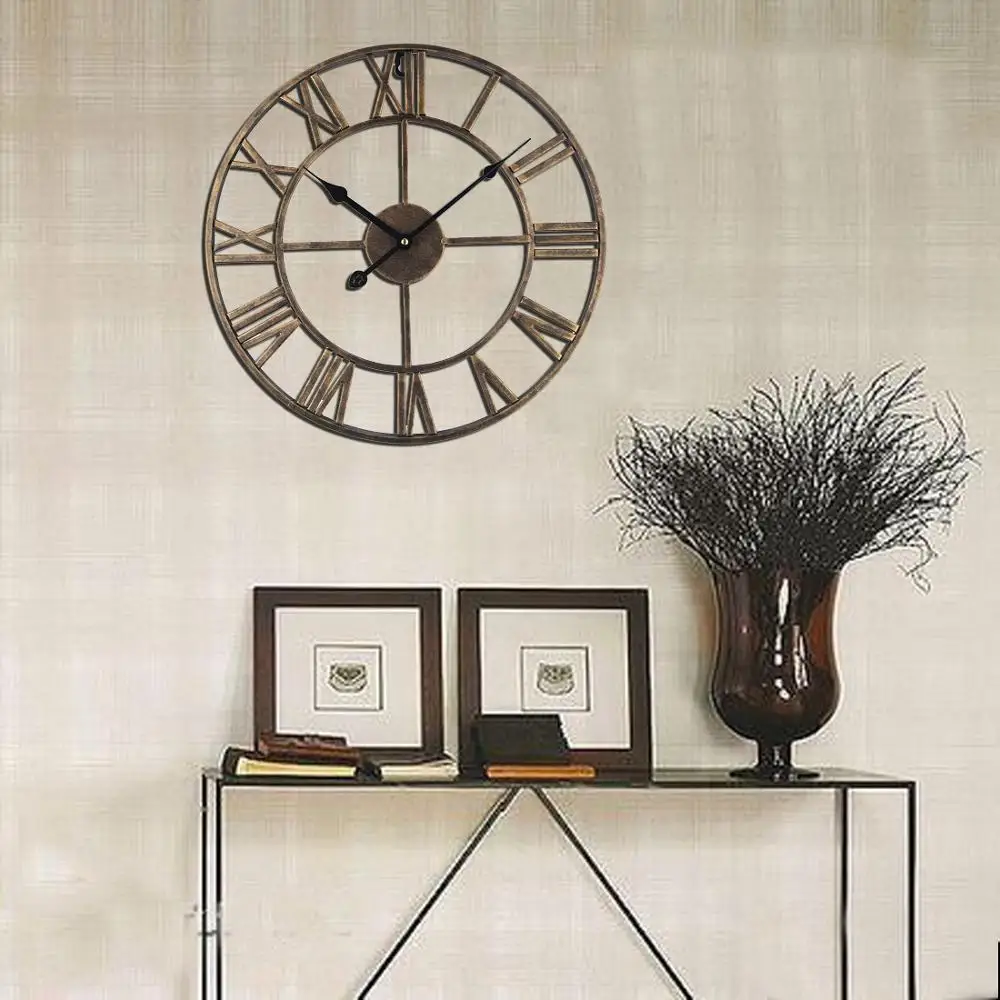 Современные железные часы в стиле лофт кафе бесшумные большие настенные ретро с