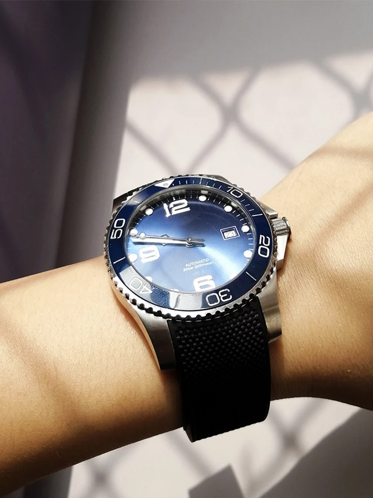 Ремешок для часов Longines HydroConquest L3 L3.742 водонепроницаемый резиновый со складной