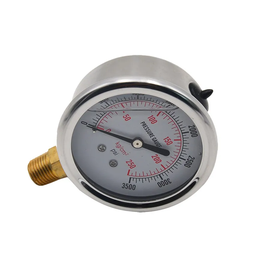 CARPRIE Silver Stainless Steel Hydraulic Liquid Filled Fuel Pressure Gauge 0-3500 PSI Manometer Display Digital | Автомобили и